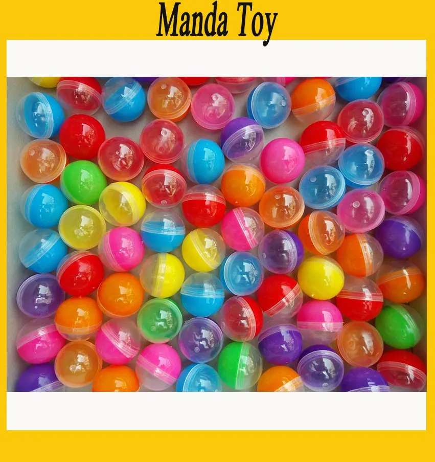 

32mm Plastic Capsule Toy Capsules For Vending Empty Half Clear Half Colored Plastic Toys Ball 1000pcs/Lot Free Shipping