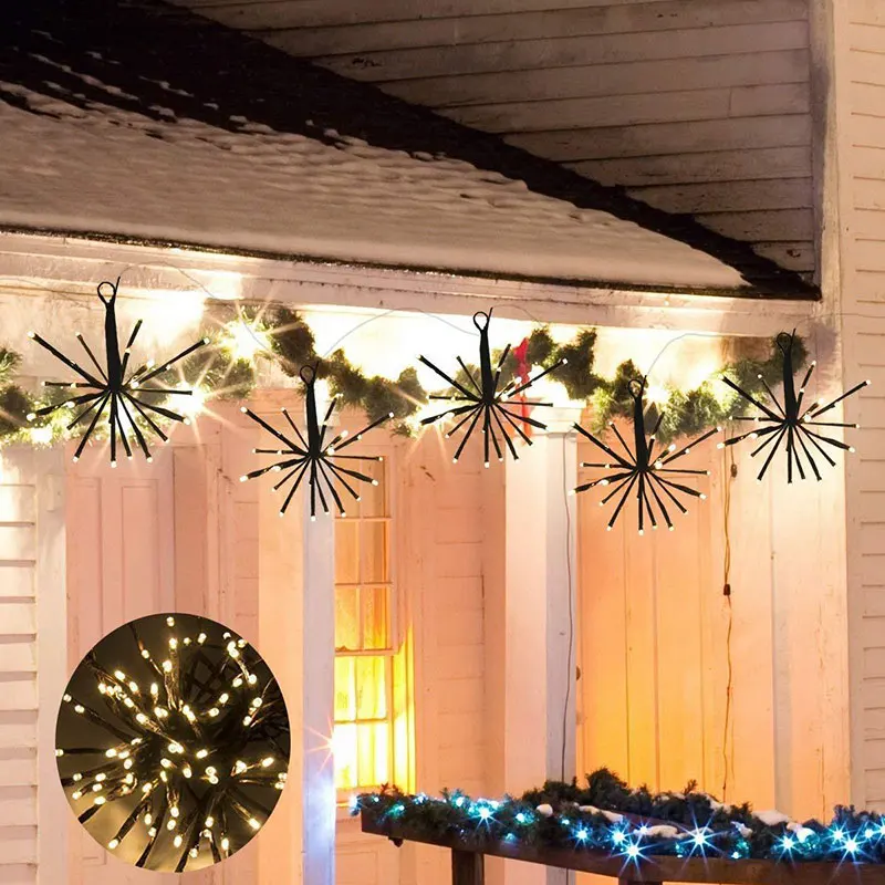 

ZINUO 200LEDS Fairy string light Solar Hanging Starburst firework Christmas Explosion Wedding Par