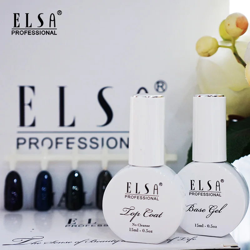 

Elsa Top Base Coat Gel Polish UV Shiny Sealer Soak off Reinforce 15ml Long Lasting Nail Art Manicure Gel Lak Varnish Primer