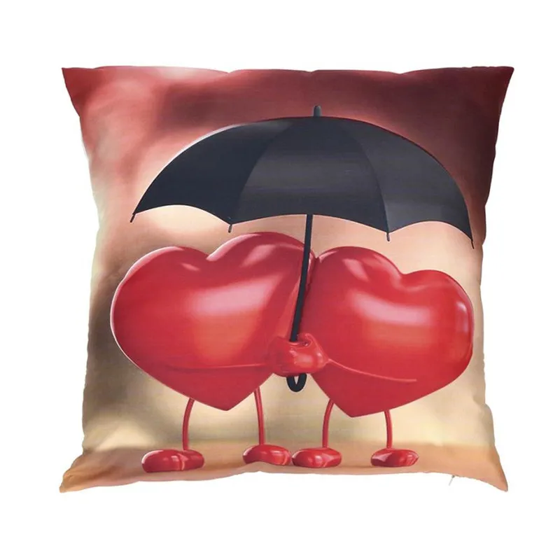 Valentine's Day Print Pillow Cases Polyester Sofa Car Cushion Cover Home Decor3