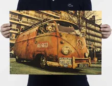 Limita La Venta de Vinilos Adhesivos de Pared Pegatinas Vintage Signos Vw Bus Retro Pintura Placa Del Coche Antiguo Bar Decoración de La Pared Carteles
