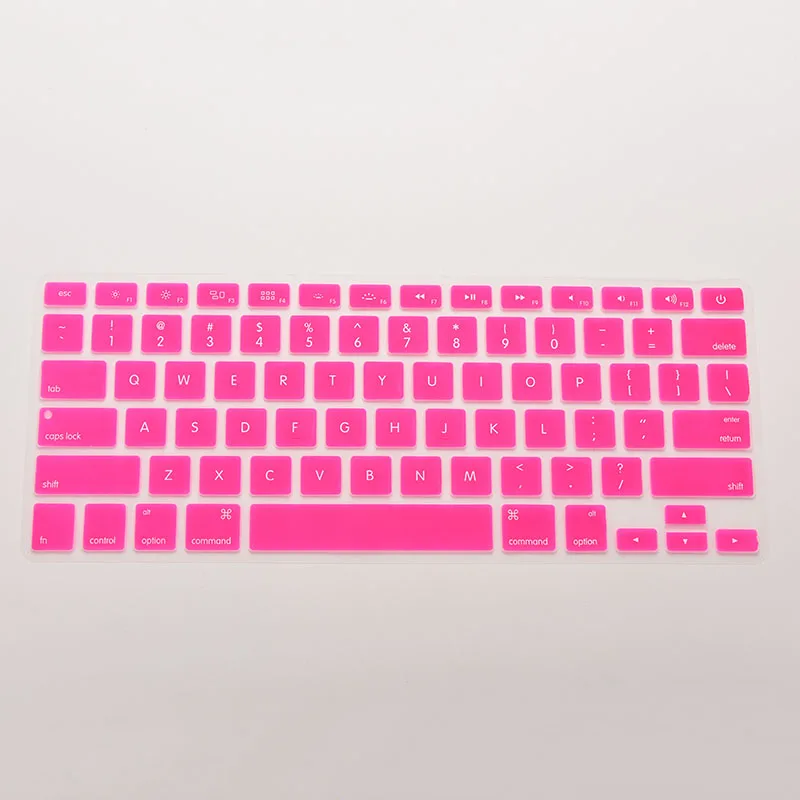 7 ярких цветов, силиконовый чехол для клавиатуры, наклейка для Macbook Air 13 Pro 13 15 17, защитная пленка, мягкий чехол, защитный чехол - Цвет: rose