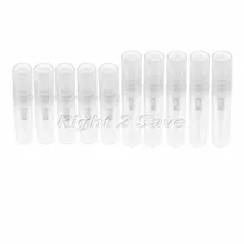 10 шт./лот, 2 мл/3 мл, флаконы для духов, пластиковые трубки, PP прозрачный контейнер, пустая мини-бутылка-распылитель для путешествий, портативный макияж