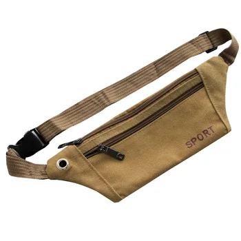 

Men and women outdoors Fashion Canvas Sports Wallet with three zippers and large fanny pockets Chest bag waist bag men denim bag