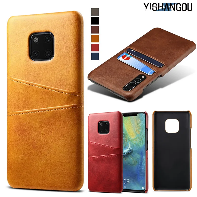 

YISHANGOU Luxury Leather Card Slots Case For Huawei P20 Pro Mate 20 Lite Card Holder Back Cover For Huawei Mate 10 Lite P20 Pro