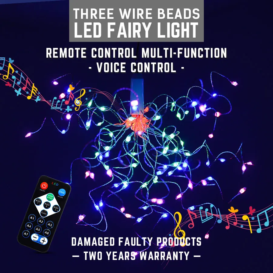 

AC85-265V LED Music tree vine string light 4LED remote Control multi-function lamp LED Music String Light Holiday Decoratior
