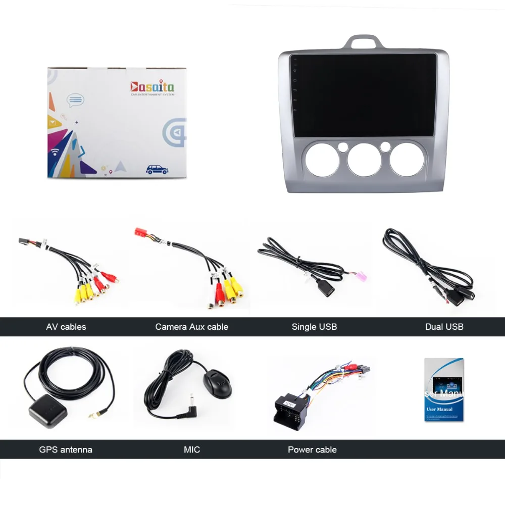 Top Dasaita 9" Android 8.1 Car GPS Player Navi for Ford Focus 2 Focus II 2004-2011 with 2G+16G Quad Core Stereo Multimedia No DVD 4