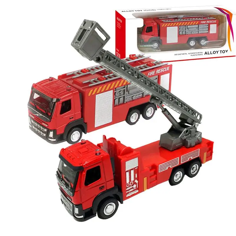 Toddler Trucks Toys For Boys Friction Powered Toy Truck Portable Ladder Truck Fire Engine Vehicles Toys For Kids Girls Boys vissko flame aroma diffuser 130ml essential oil diffusers usb portable air humidifier with color night light realistic fire