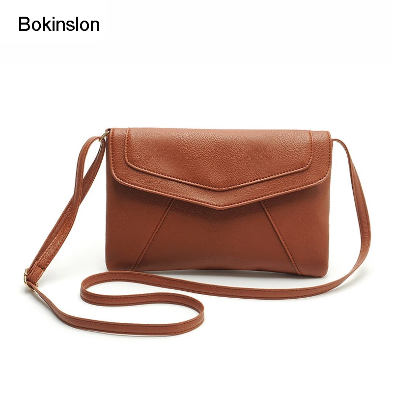 

Bokinslon Woman Shoulder Bags Retro PU Leather Handbags For Women Fashion Candy Colors Mini Female Crossbody Bag