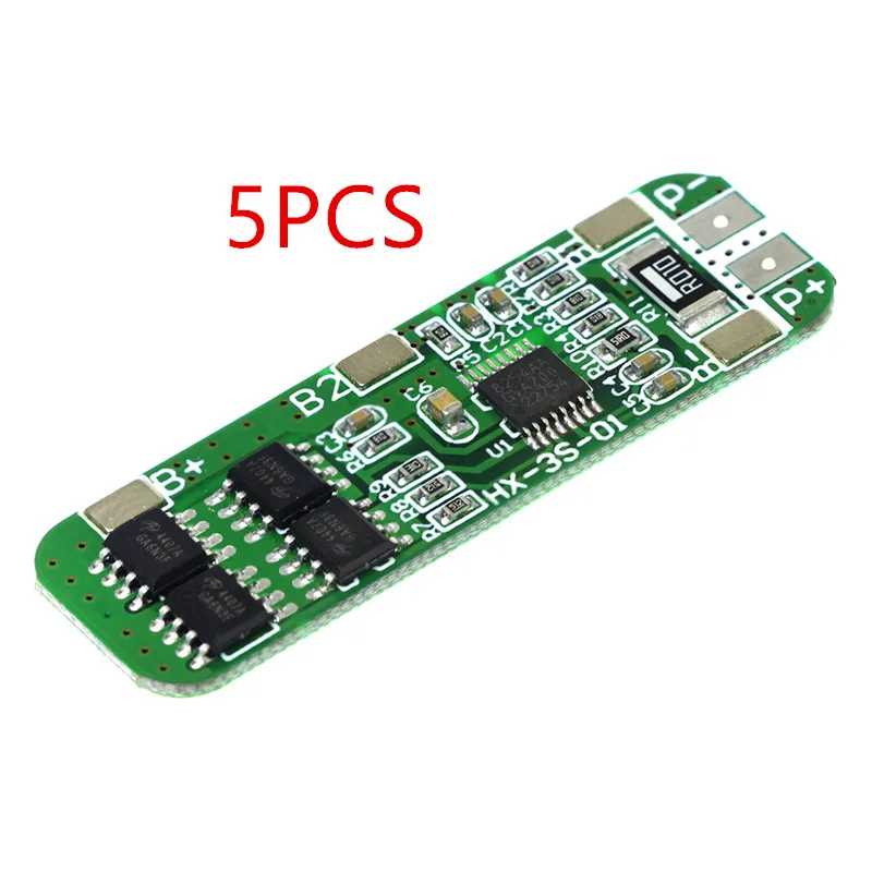 5 шт. 4A-5A плата защиты PCB BMS для 3 упаковок 18650 литий-ионный аккумулятор 3S |