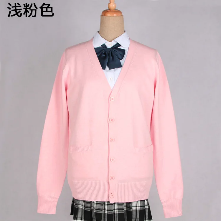 Японский Kawaii JK школьная форма для девочек длинный рукав v-образный вырез кардиган свитер косплей мягкий супер милый женский свитер пальто - Цвет: 6