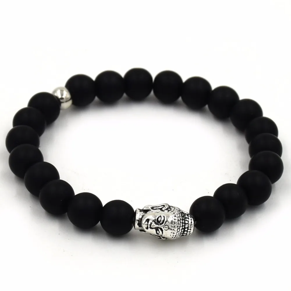 2017 New Brand Trendy Buddha Charm Bracelets for Men black Beads For Women Men Jewelry pulsera hombres
