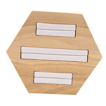 

Solid Wood Ring Display Organizer Box Tray Holder Case White Leather