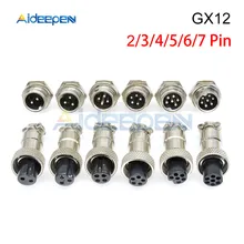 GX12/2/3/4/5/6/7 Pin macho + hembra Cable de Panel conector Circular conector de aviación 12mm de plástico con tapa