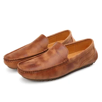 

High Quality Moccasins Men Genuine Leather Loafers Men Luxury Brand Soft Casual Driving Shoes Breathable Spring Slip On Flats