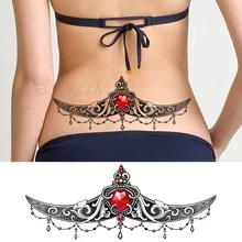 Водонепроницаемая временная татуировка Сексуальная наклейка Алмазный кристалл цветок на груди грудь талия назад флеш-тату поддельные тату для женщин Девушка