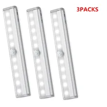 JXSFLYE светодиодная подсветка под шкаф PIR датчик движения лампа 10 светодиодный s светильник для шкафа шкаф кухонный ночной Светильник(3 упаковки