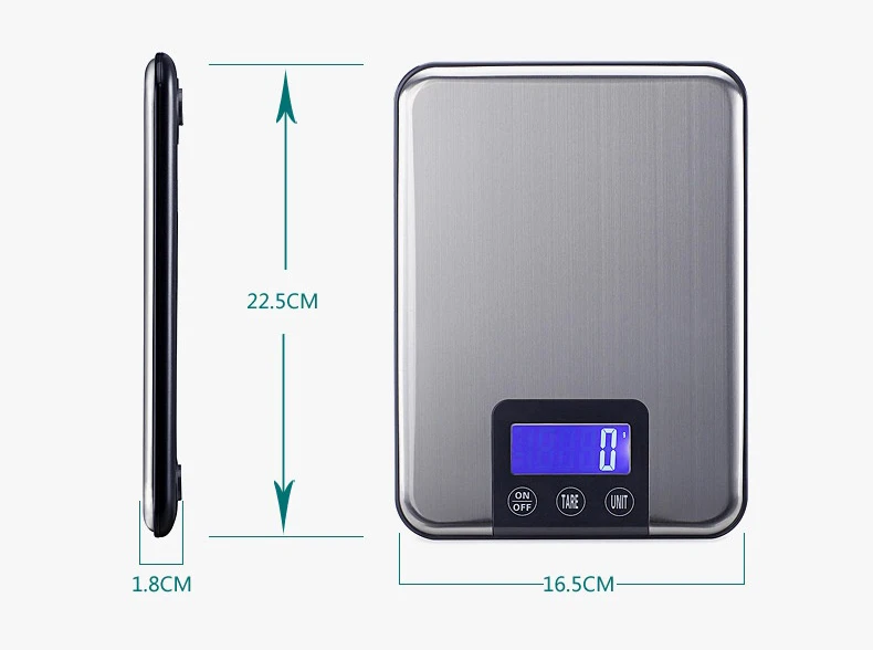 Передовые Кухонные цифровые весы из нержавеющей стали 15 кг x 1 г, прецизионный инструмент для приготовления пищи, Электрический баланс с сенсорным экраном