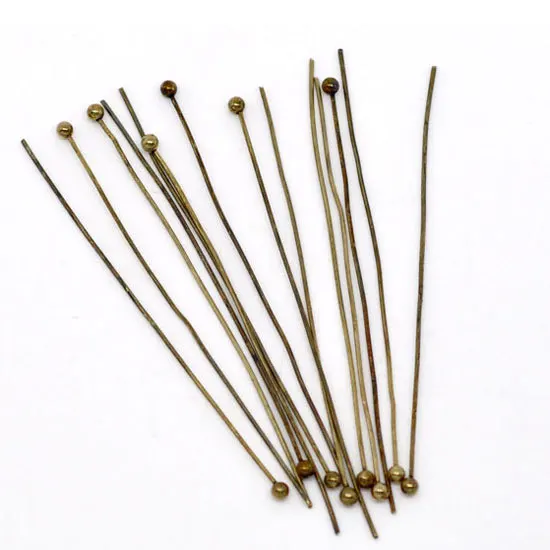 

Free Shipping 300 Pcs Bronze Tone Ball Head Pins 0.5x50mm Findings (W01847X1)
