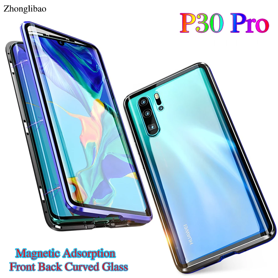 Магнитный адсорбционный металлический чехол P30 Pro для Huawei роскошная двойная