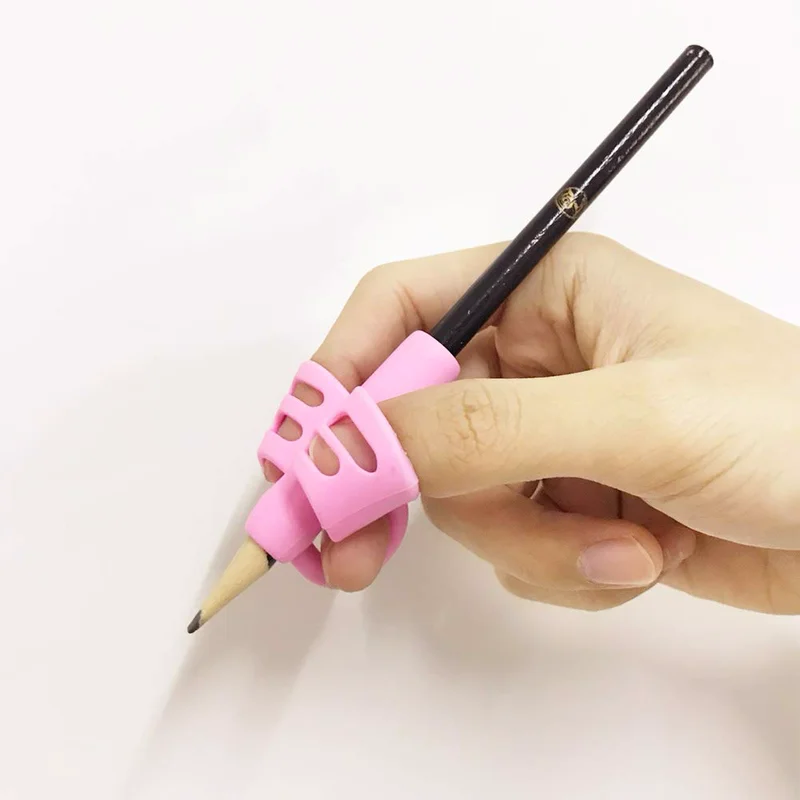 3 шт. два-пальцевое перо сцепление силиконовый ребенок обучение письменный инструмент письменная ручка Написание коррекции устройства