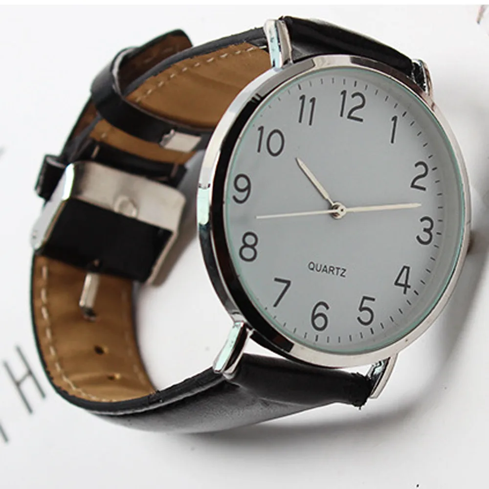 Saatleri унисекс простые бизнес модные кожаные кварцевые наручные часы мужские часы лучший бренд класса люкс лучший подарок Masculino Reloj