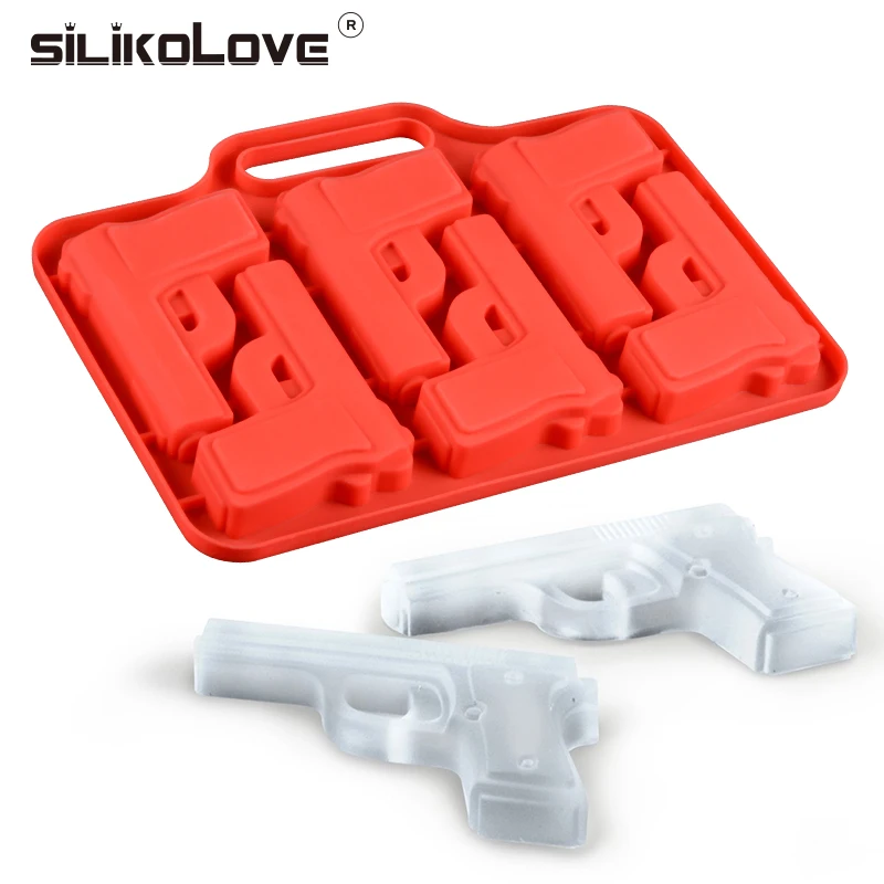 

SILIKOLOVE Ice Cube Maker Mold DIY 6 Cavity Gun Shaped Household Use Cocktails Silicone For Whiskey Tool Easy To Clean