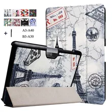 Чехол для планшета acer iconia one 10(A3-A40) 10 '', чехол для планшета acer iconia one 10 B3-A30, кожаный чехол с откидной крышкой и рисунком+ стилус