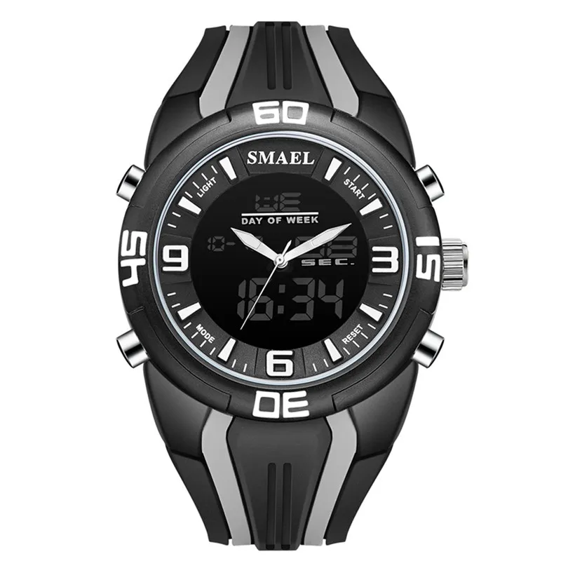 SMAEL Men's Watches Dual Time Camouflage Sport Watch LED Digital Watch New Fashion Digital Quartz For Sport Man #4m19 (15)