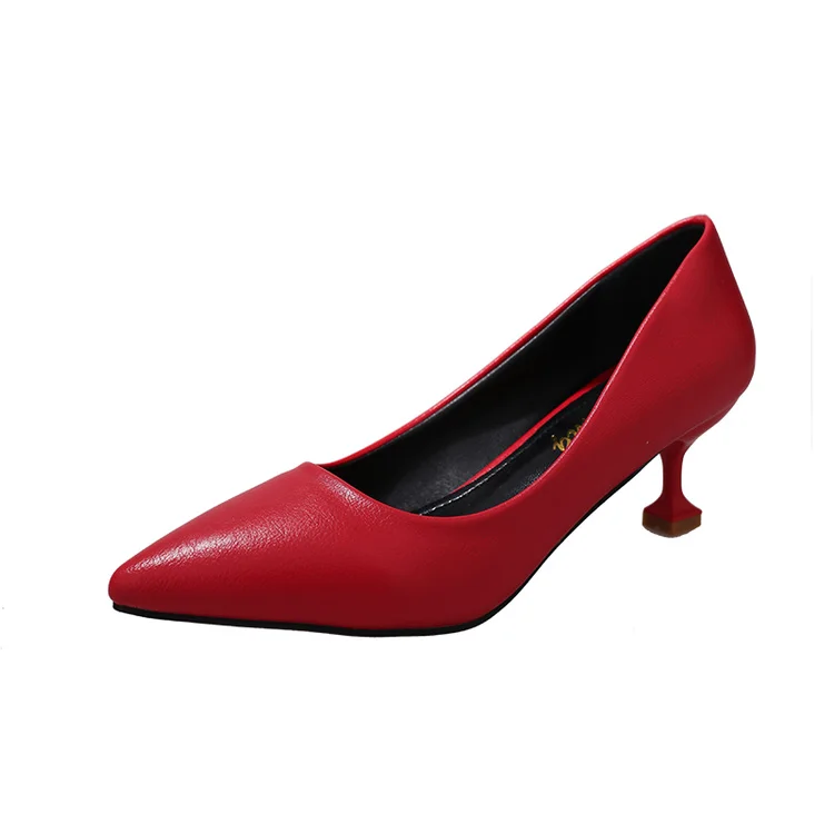 

2018 new Korean fashion wild shallow mouth high heels comfortable stiletto work shoes street shooting trend high heels