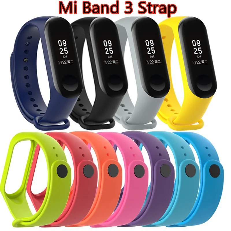 Спортивный ремешок для Xiaomi Mi Band 3 силиконовый Band3 часов M3 умные браслеты