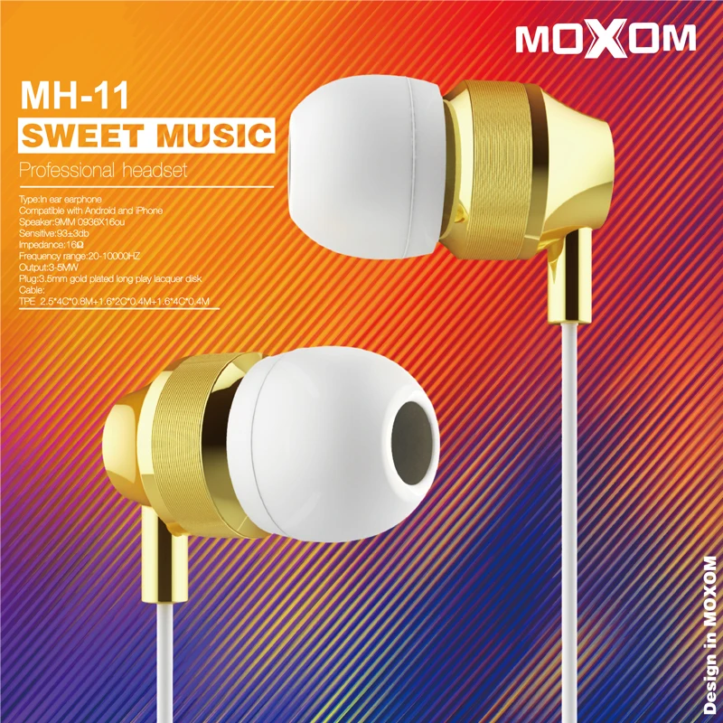 MOXOM Hi-Fi наушники с микрофоном проводные высокоточные спортивные дорожные для Samsung