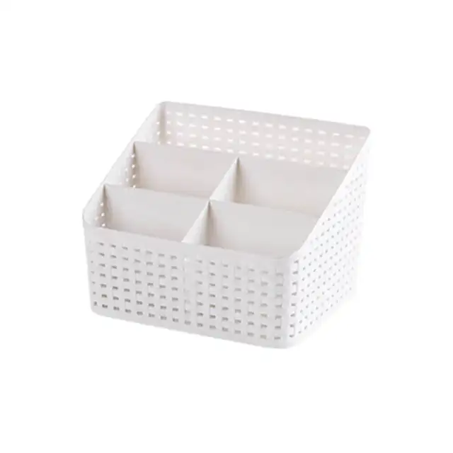 Hoomall Home Office Stationary Storage Container Box Plastic Hollow Makeup Organizer 5 Grids