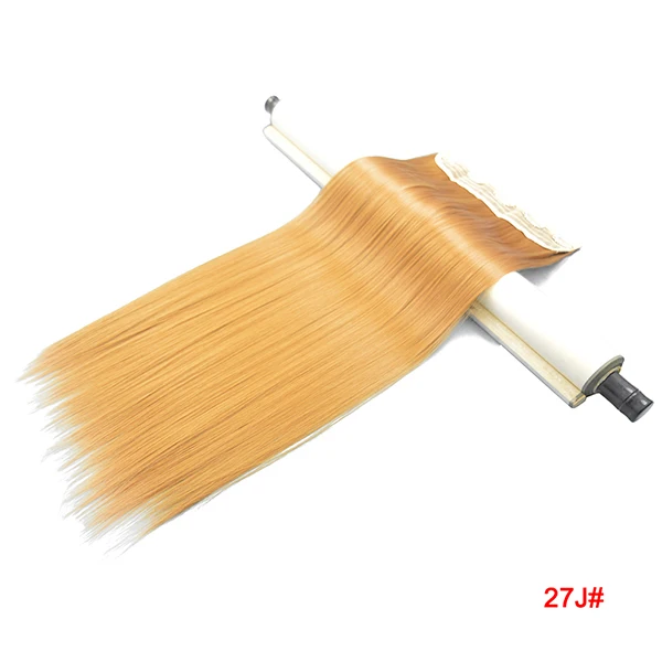 WJZ12070 1p Xi. Rocks Синтетические длинные прямые волосы на шпильках накладные наращивание клип парик натуральный Омбре черный светильник коричневый парики - Цвет: 27J #