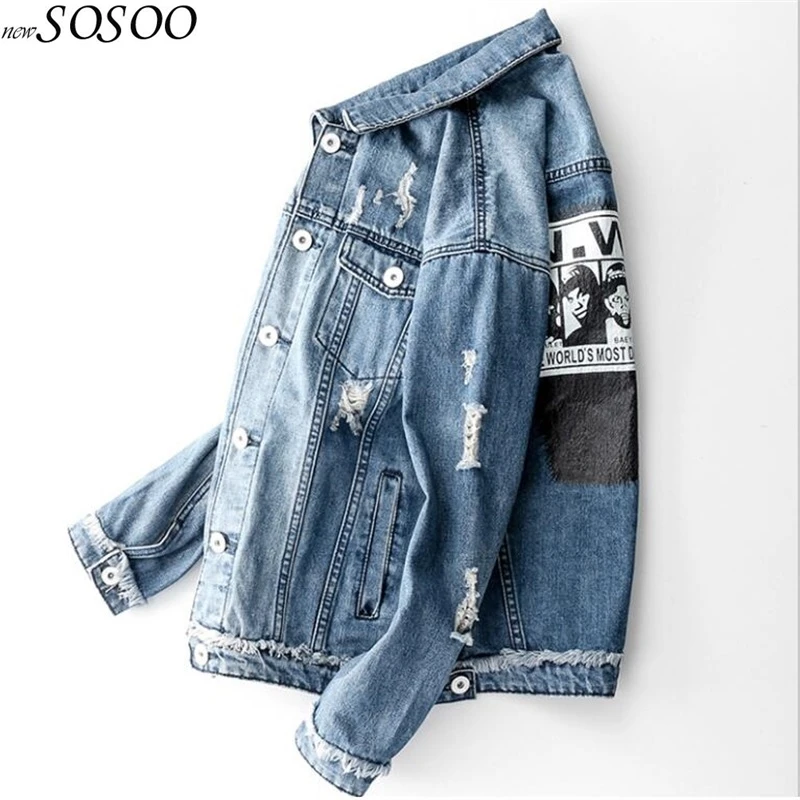 Men Denim jacket Ripped Letter printing Casual Slim Fit Mens Denim Jacket Hip Hop Men Jacket #DLL4009 Men Denim jacket Ripped Letter printing Casual Slim Fit Mens Denim Jacket Hip Hop Men Jacket #DLL4009