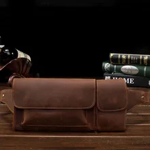 Бренд Для мужчин Crazy Horse Пояса из натуральной кожи Фанни Талии Сумка пакет путешествия Фанни поясная Повседневное груди пакет сумка через плечо 2031