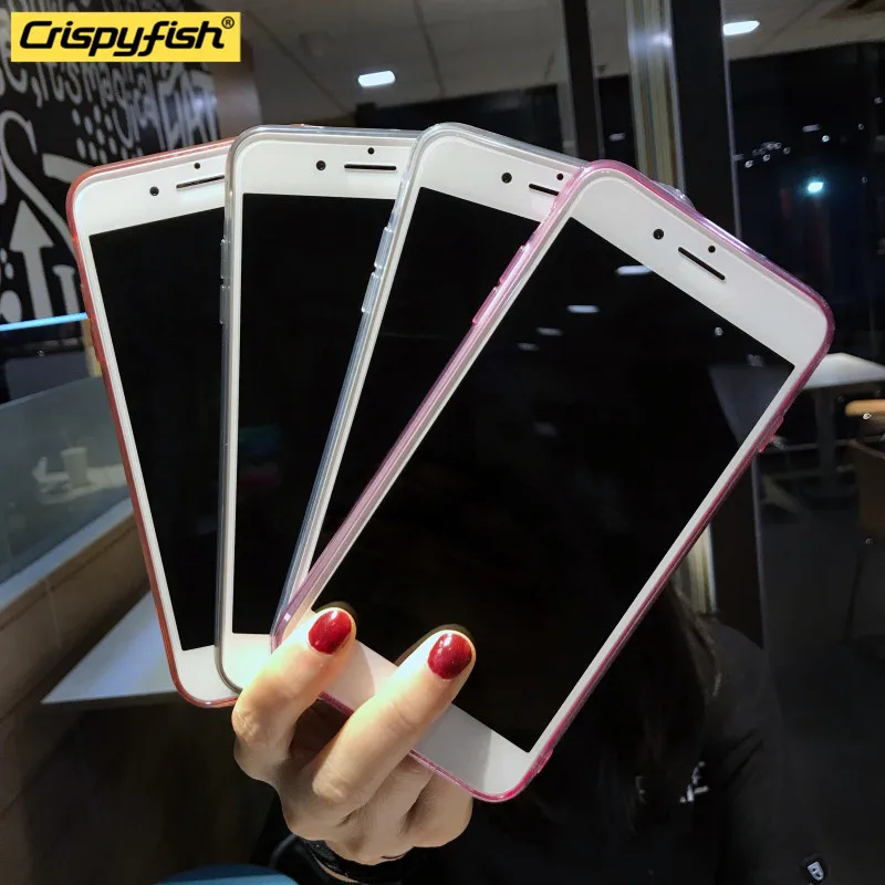 Crispyfish Роскошный Блестящий Бриллиант чехол для телефона для iPhone 6 6s 7 8 plus X Xs XR Xs Max Прозрачный Мягкий ТПУ силиконовый чехол