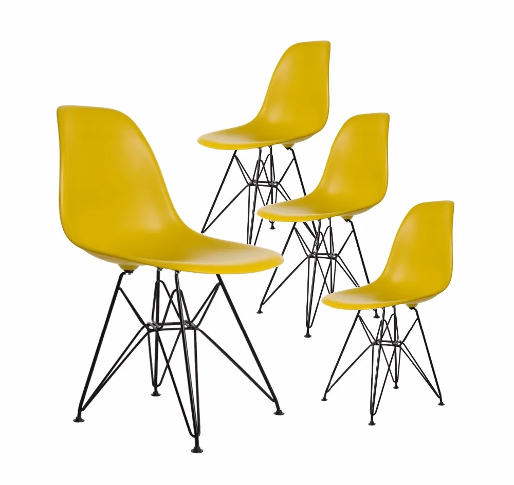 Популярные черные металлические ноги современная обеденный стул/Пластик и металла ногой стул современный простой дизайн Лофт провода chair-4pcs
