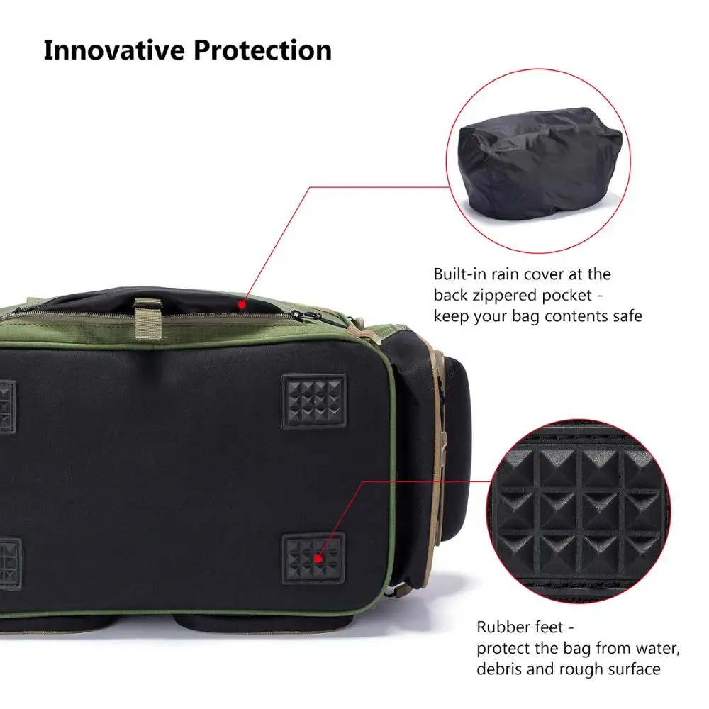  Bassdash Fishing Tackle Bag Lightweight Tactical Shoulder Bag Large Capacity Multifunctional Portab