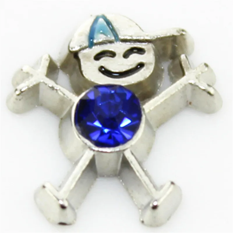 Blue Crystal boy charm,September month birthstone crystal boy floating