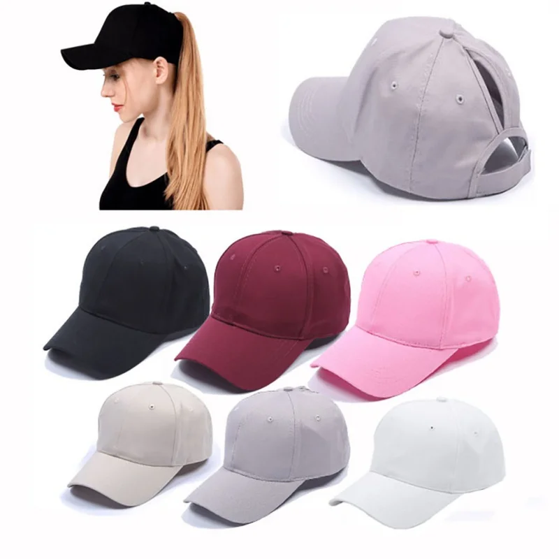 6 Цвет Бейсбол Кепки Для женщин Snapback хип-хоп Шапки для Для женщин солнцезащитный козырек хвост шляпа уличный стиль дамы Кепки розового
