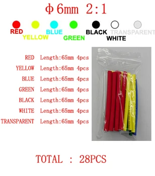 

28pcs heat shrink tubing 2:1 ID 6mm shrinkable tube Cable Wire 7 Colors Waterproof Wrap Wire insulation Flame retardant