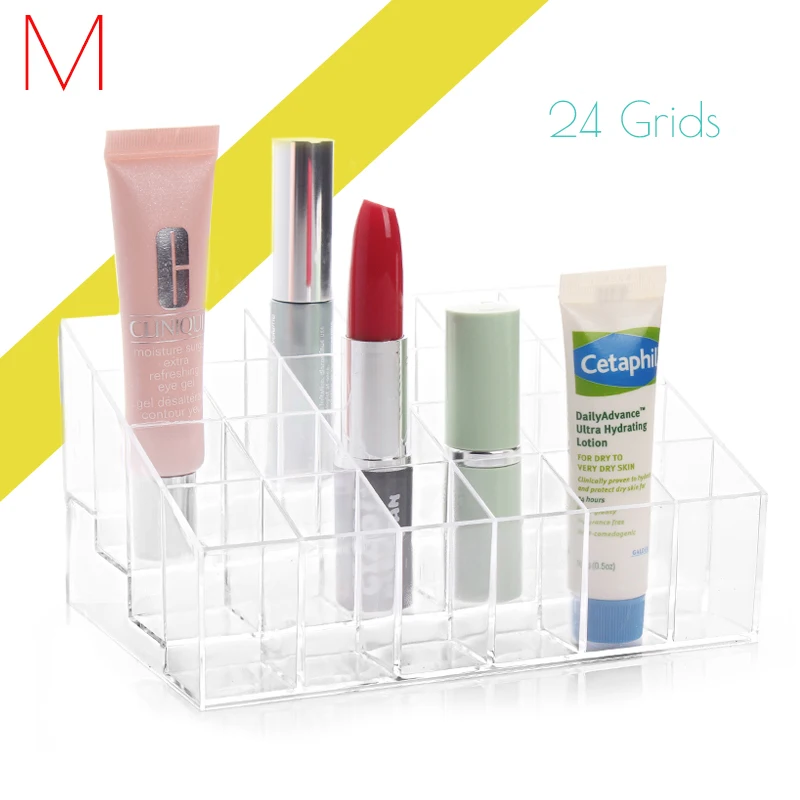 M Lipsticks Organizer Box 24 Grids Lipstick Holder Pencil Case Casket