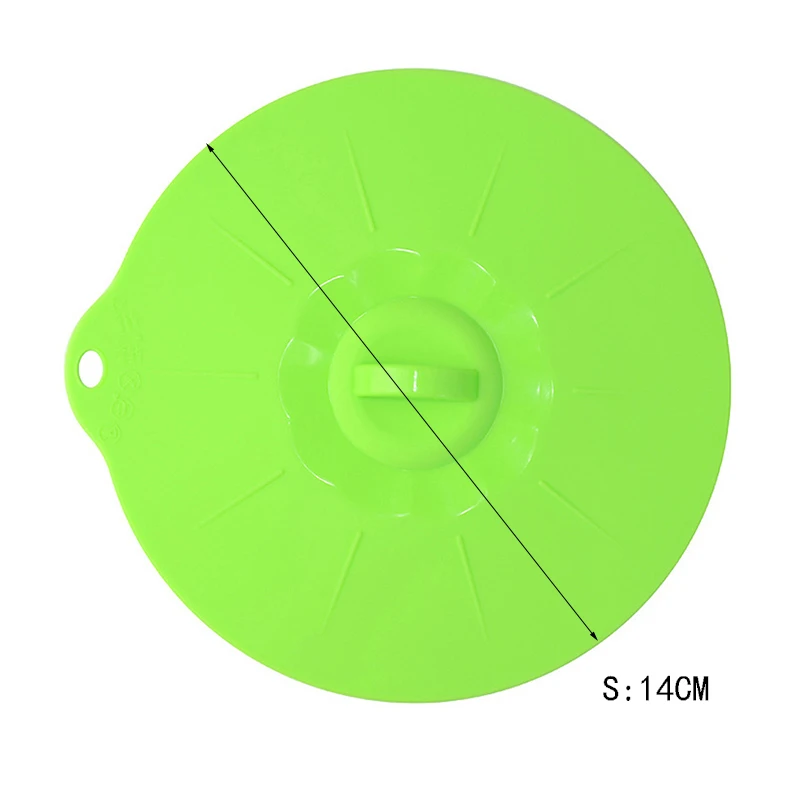 Силиконовая чаша для микроволновой печи, крышка для разлива, кастрюля, сковорода, пищевая упаковка, уплотнительная крышка, инструменты для приготовления пищи, кухонные гаджеты - Цвет: Green S 14cm