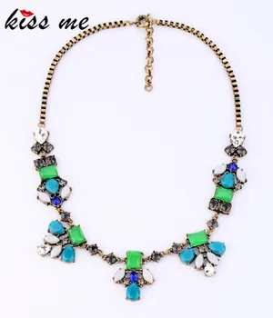 

KISS ME Fashion Accessories Vintage Jewelry Women Bib Pendant Short Designer Necklace Factory Wholesale