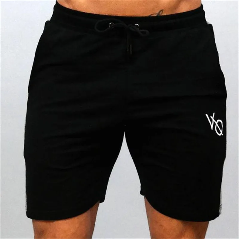 NEW 2019 Summer Casual Fitness Stripe Printed Elastic Waist Drawstring Loose grey/black Joggers Practise short trousers Men