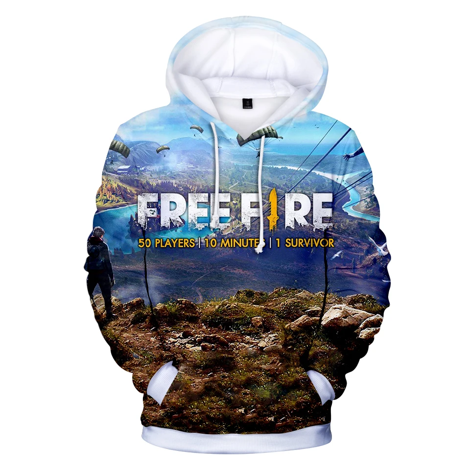  3D Free Fire Hoodies Sweatshirt Casual Hip Hop Capless Outweaar Long Sleeve Sweatshirt Winter Kpop 