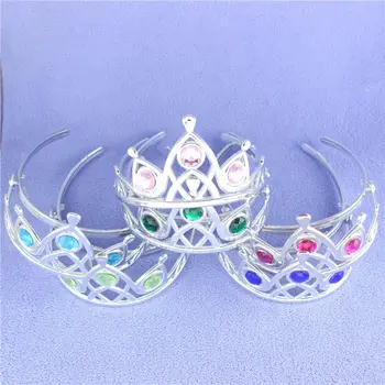 

20pcs/lot Silver Color Princess Party Costome Electroplating Diamond Tiara Crown Headband Kids Birthday Decorative Cap Favor