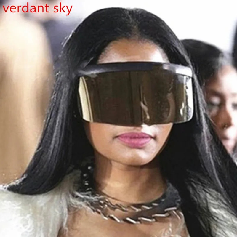 

New Sunglasses Oversize women sunglasses Large frame reflective Sunglasses Wind Men Sun Glasses Retro square Rimless Glasses