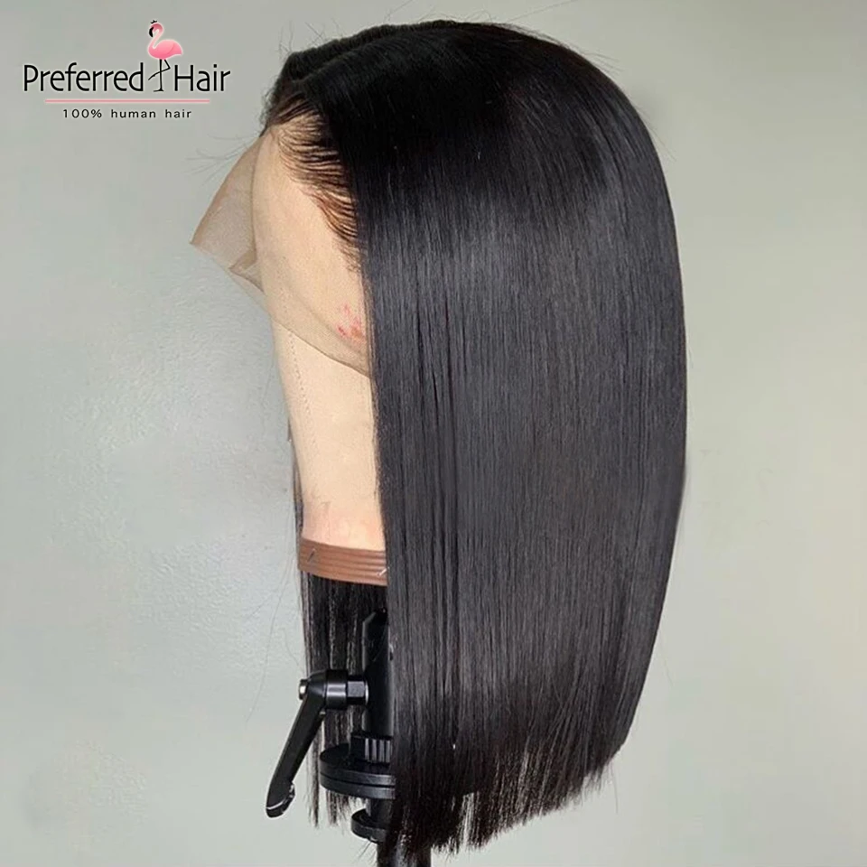 Парики из натуральных волос на кружевной основе 13x6, Короткие парики из натуральных волос для женщин
